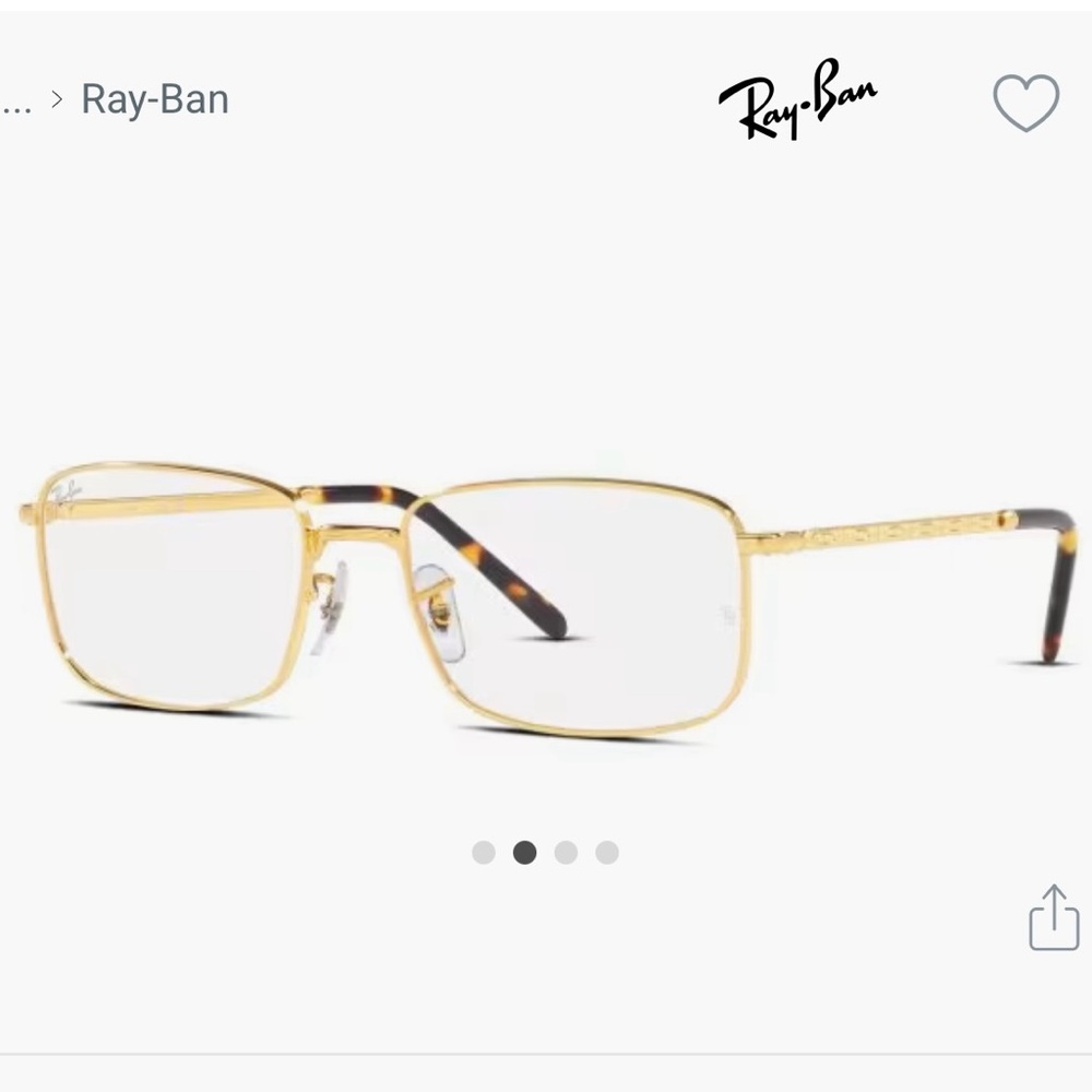 Ray-Ban Gold and Tortoise Rectangular Glasses - image 1